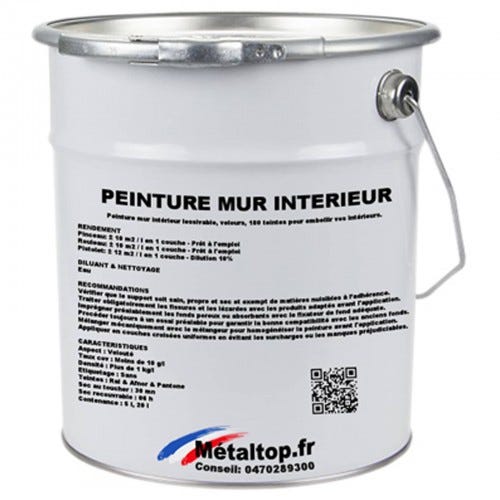 Peinture Mur Interieur - Metaltop - Gris noir - RAL 7021 - Pot 20L