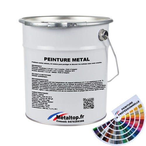 Peinture Metal - Metaltop - Brun cuivré - RAL 8004 - Pot 1L