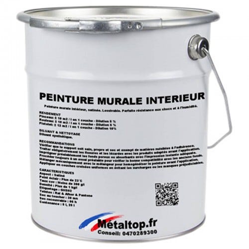 Peinture Murale Interieur - Metaltop - Bleu cobalt - RAL 5013 - Pot 5L