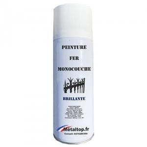Peinture Fer Monocouche - Metaltop - Blanc de sécurité - RAL 9003 - Bombe 400mL