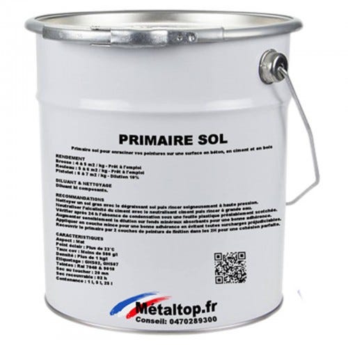 Primaire Sol - Metaltop - Blanc pur - RAL 9010 - Pot 1L