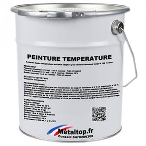 Peinture Temperature - Metaltop - Vert jaune - RAL 6018 - Pot 25L