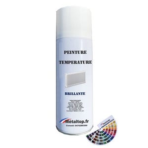 Peinture Temperature - Metaltop - Blanc signalisation - RAL 9016 - Bombe 400mL