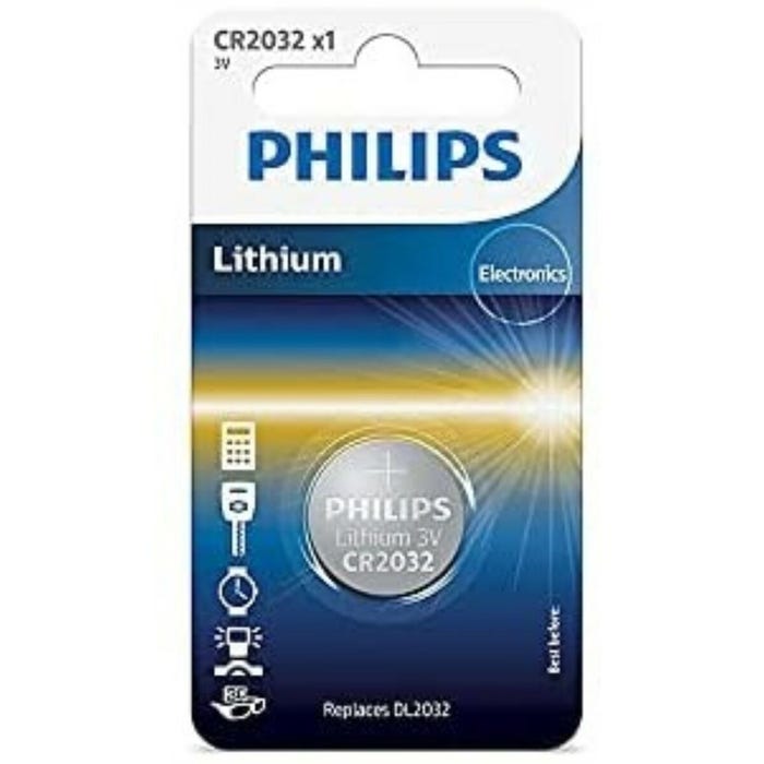 Piles Bouton au Lithium Philips CR2032