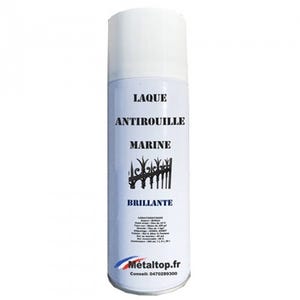 Laque Antirouille Marine - Metaltop - Aluminium gris - RAL 9007 - Bombe 400mL