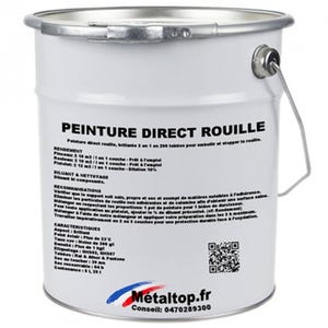 Peinture Direct Rouille - Metaltop - Gris de sécurité - RAL 7004 - Pot 25L