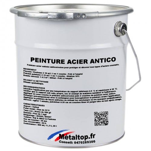 Peinture Acier Antico - Metaltop - Rouge brun - RAL 3011 - Pot 25L