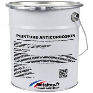 Peinture Anticorrosion - Metaltop - Brun noir - RAL 8022 - Pot 25L