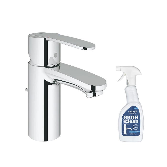Mitigeur lavabo GROHE Quickfix Wave Cosmopolitan taille S + nettoyant GrohClean