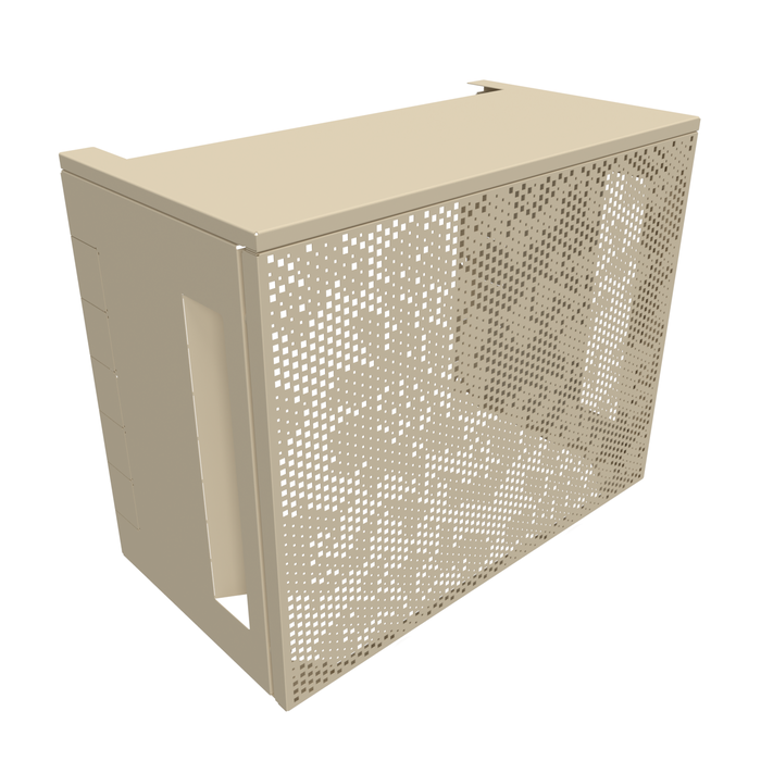 Cache climatiseur ATOLE en Aluminium Thermolaqué - Taille 2 : H. 113 x L. 110 x P. 64 cm - Crème