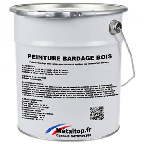 Peinture Bardage Bois - Metaltop - Gris vert - RAL 7009 - Pot 5L