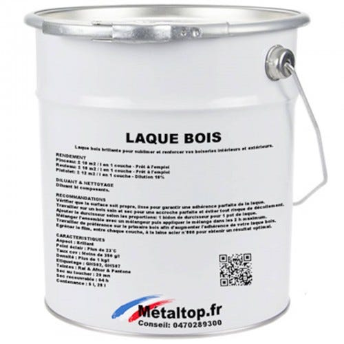 Laque Bois - Metaltop - Brun vert - RAL 8000 - Pot 25L