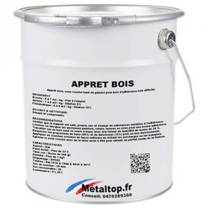 Appret Bois - Metaltop - Noir signalisation - RAL 9017 - Pot 5L