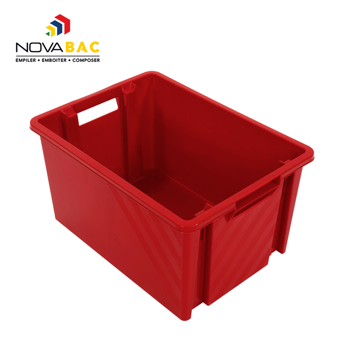 Bac gerbable et emboîtable en polypropylène Novabac coloris rouge 18 litres