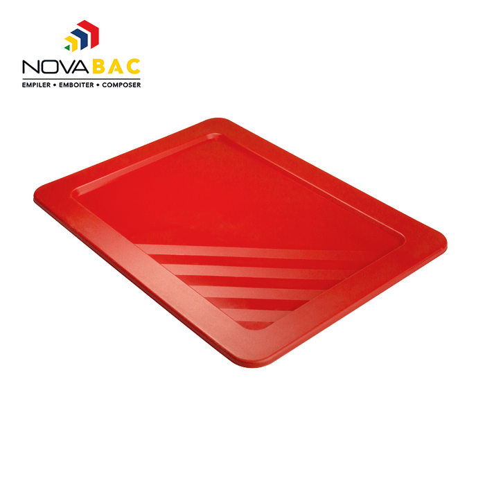 Couvercle pour bacs gerbables Novabac coloris rouge 18 litres