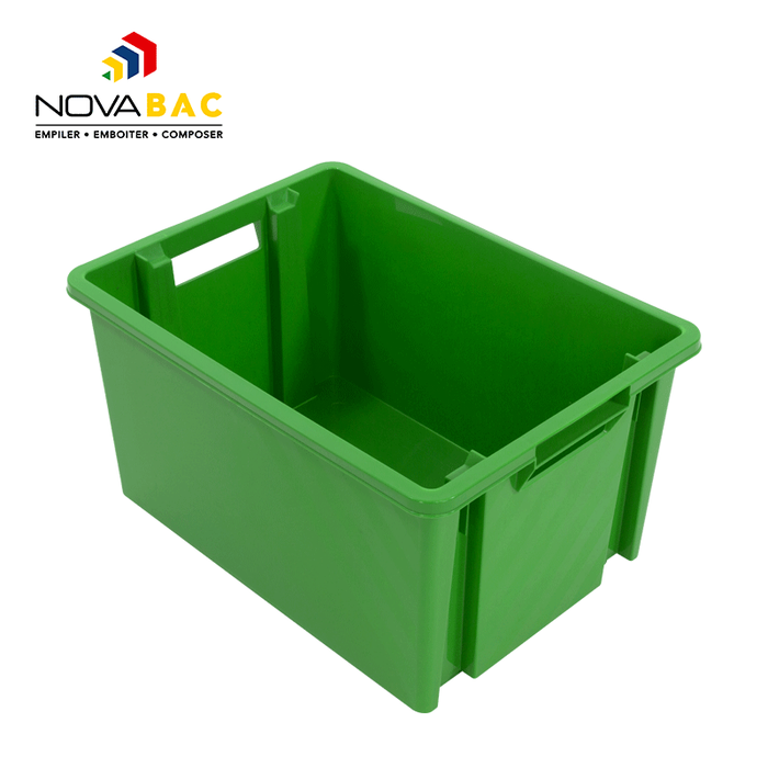 Bac gerbable et emboîtable en polypropylène Novabac coloris vert émeraude 18 litres