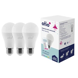 Pack de 3 ampoules connectées WIFI LED E27 RGB - OtioHome