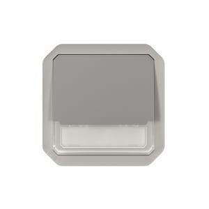 bouton poussoir inverseur - porte étiquettes - no/nc - lumineux - gris - composable - legrand plexo 069544l