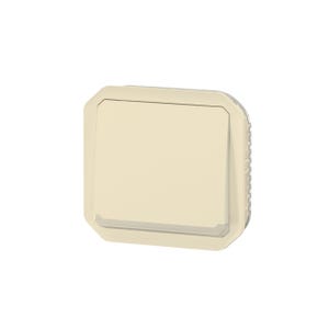 bouton poussoir inverseur - no/nc - lumineux - beige - composable - legrand plexo 069826l