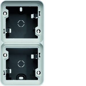 cubyko Boîte double verticale vide associable gris IP55
