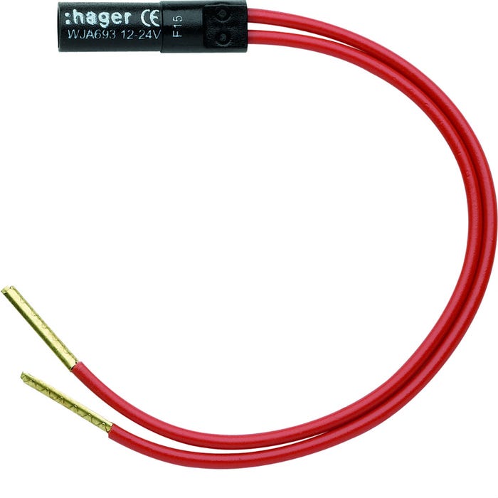 lampe - rouge - 12 / 24 volts - hager ateha - hager wja693