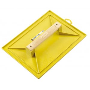 MONDELIN - Taloche pro ABS jaune, rectangulaire, poignée bois - 14 x 44 cm