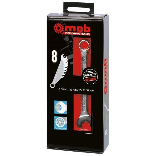MOB - Jeu de clés mixtes en coffret carton - 8-10-11-13-17-19-22-24 mm