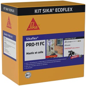 Kit SIKAFLEX PRO 11 FC ECOFLEX 35 poches recharges blanc + 1 pistolet - SIKA - 665536