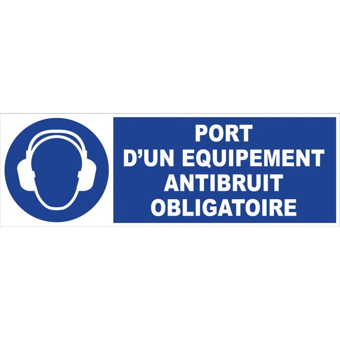 Panneau d’obligation rectangulaire 450x150mm 'Port d'équipement anti bruit' - NOVAP - 4030630