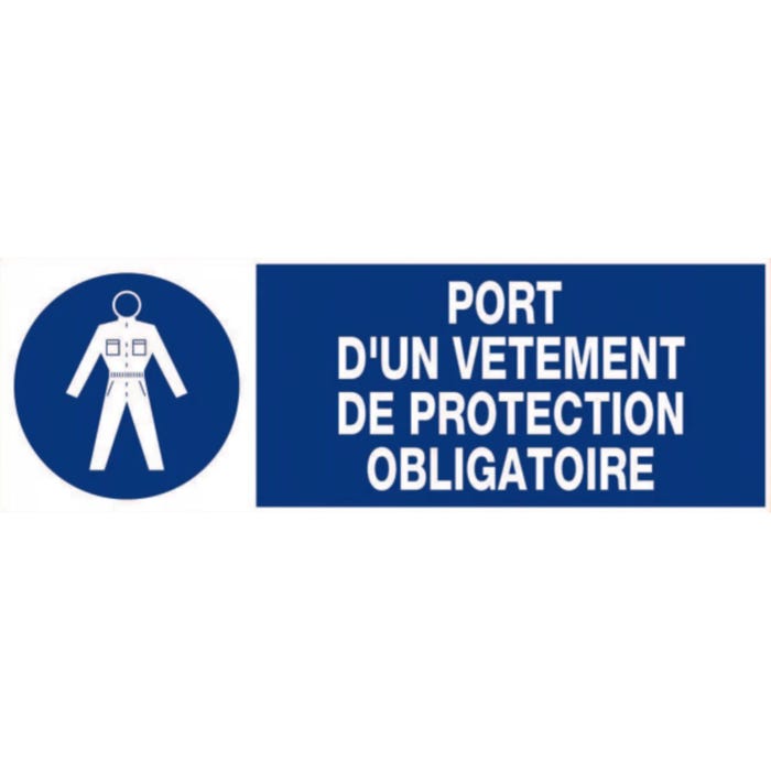 Panneau d’obligation rectangulaire 450x150mm 'Port de vêtements de protection' - NOVAP - 4030661