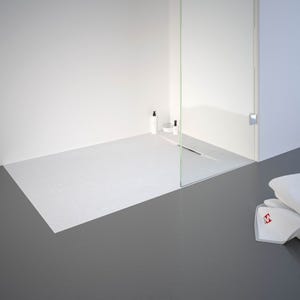 Schulte receveur de douche 80 x 120 x 3,2cm, blanc effet pierre ultra légers, rectangulaire, extra plat à poser ou à encastrer, bac à douche