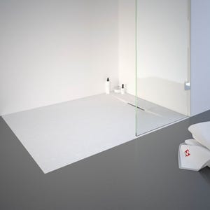 Schulte receveur de douche 90 x 120 x 3,2cm, blanc effet pierre ultra légers, rectangulaire, extra plat à poser ou à encastrer, bac à douche