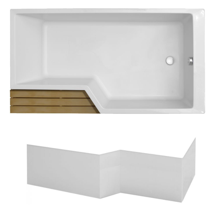 Baignoire bain douche JACOB DELAFON compacte Neo + tablier de baignoire | 160 x 90 version droite