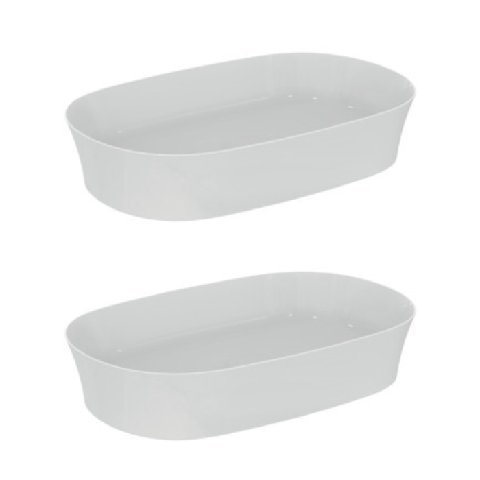 IDEAL STANDARD Lot de deux vasques ovales 60x38 cm Ipalyss sans bonde blanc