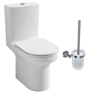 JACOB DELAFON Pack WC au sol blanc sans bride Elite avec abattant extraplat fermeture douce avec porte-balai classique