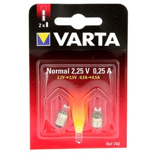 Ampoules 2,25v 0,25a par 2 v742 pour Lampe Varta