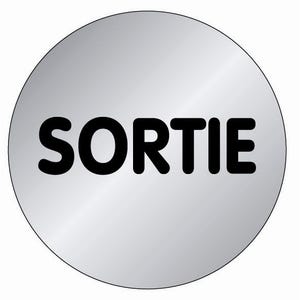 Plaque signalétique en Aluminium brossé ''Sortie'' D.75mm - NOVAP - 4383255