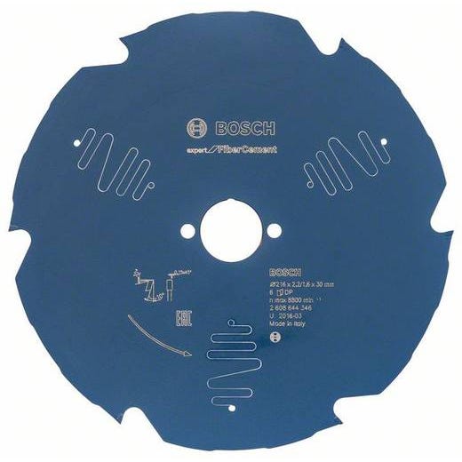 Bosch 2608644346 - Lame de Scie Circulaire Expert pour Fire Cement, 216 x 30 x 2,2 mm, 6D