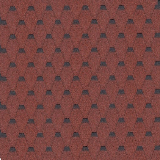 Bardeaux bitumineux Hexagonal Rock H-RED, couleur rouge - bitume toiture
