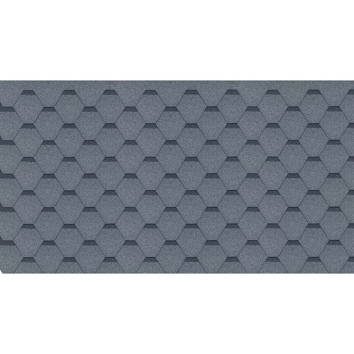 Bardeaux bitumineux Hexagonal Rock H-GREY, couleur gris - bitume toiture