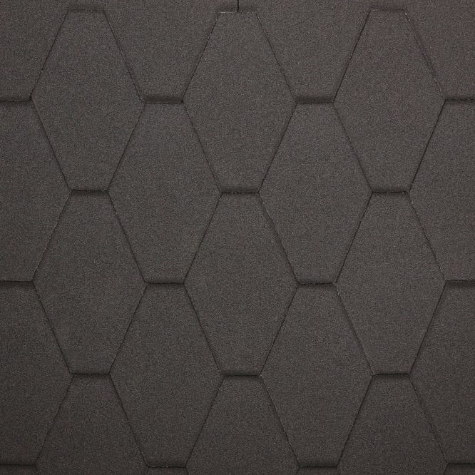 Bardeaux bitumineux Hexagonal Rock H-BLACK, couleur noir - bitume toiture