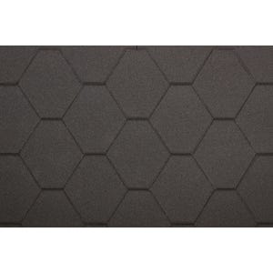 Bardeaux bitumineux Hexagonal Rock H-BLACK, couleur noir - bitume toiture