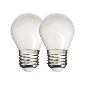 Lot de 2 ampoules Filament LED P45 Opaque, culot E27, 470 Lumens, équivalence 40W, 4000 Kelvins, Blanc neutre