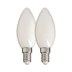 Xanlite - Lot de 2 Ampoules Filament LED Flamme Opaque, culot E14, 470 Lumens, equivalence 40W, 4000 Kelvins, Blanc neutre - PACK2RFV470FOCW