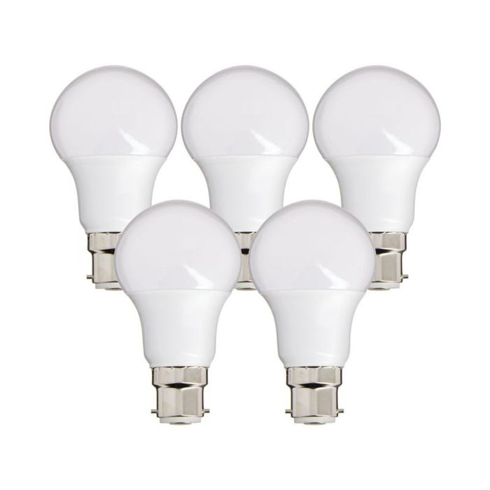 Xanlite - Lot de 5 ampoules LED culot B22, conso. 9W (équivalent 60W), 806 lumens, blanc neutre - PACK5EB806GCW