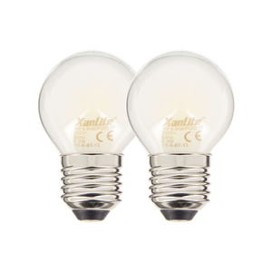 Xanlite - Lot de 2 ampoules Filament LED P45 Opaque, culot E27, 806 Lumens, conso. 9W (eq. 60W), 4000K, Blanc Neutre - PACK2RFE806POCW