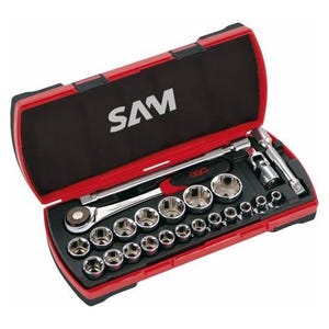 Coffret douilles et accessoires 1/2'' 23 outils - SAM OUTILLAGE - 75-SH23