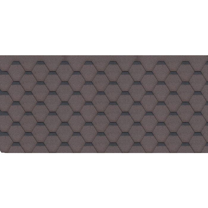 Bardeaux bitumineux Hexagonal Rock H-BROWN, couleur marron - bitume toiture