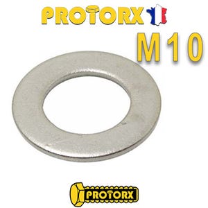 RONDELLE Plate ÉTROITE "Z" M10 x 20pcs | Diam. int = 10,5mm x Diam. ext = 20mm | Acier Inox A2 | Usage Exterieur-Intérieur | Norme NFE25514