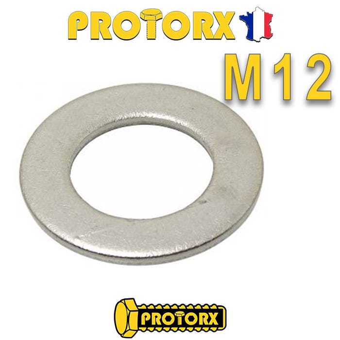 RONDELLE Plate ÉTROITE "Z" M12 x 20pcs | Diam. int = 13mm x Diam. ext = 24mm | Acier Inox A2 | Usage Exterieur-Intérieur | Norme NFE25514